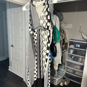 Maeve Anthropology Dress Black and White Print Size 4